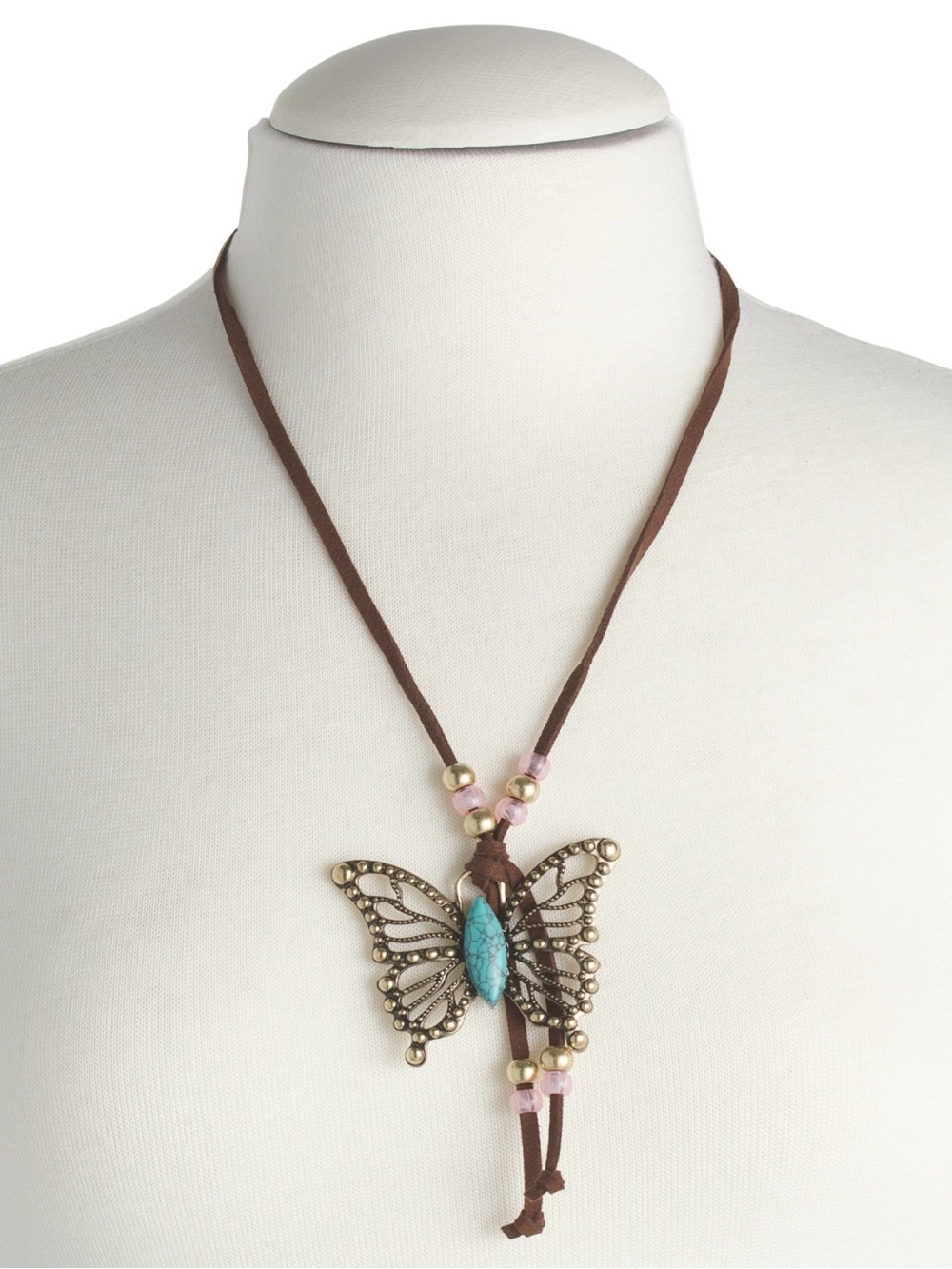 Betsey Johnson Butterfly Boho Suede Cord Necklace